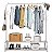 Arara Closet Cabideiro Com 1 Prateleira De Aço 110cm X150cm Expositor De Roupas De Chao Com Ganchos - Imagem 7
