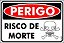 Placa Sinalização Pvc 20x30 - Risco de Morte - Imagem 1