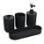 Conjunto 4PC p/ Banheiro de Bambu e PP Preto - Imagem 2