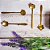Conjunto 4 Colheres Aço Inox para Chá e Café Flores Dourado - Imagem 2