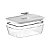 Pote Vidro Hermético 1,25ml Fresh Lock Branco Freezer Forno - Imagem 2