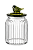 Pote de Vidro Hermético Canelado Pássaro Verde 600ml - Imagem 1