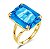 Anel aquamarine banhado a ouro clássico 925 sterling sliver rings para mulheres com pedra preciosa vintage de luxo - Imagem 3