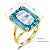 Anel aquamarine banhado a ouro clássico 925 sterling sliver rings para mulheres com pedra preciosa vintage de luxo - Imagem 8