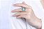 Anel aquamarine banhado a ouro clássico 925 sterling sliver rings para mulheres com pedra preciosa vintage de luxo - Imagem 2