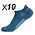 Kit 10 meias unissex de algodão respirável cano curto esportivas fibras resistentes duráveis - Imagem 6