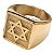 Anel estrela de Davi vintage judaísmo de aço inoxidável banhado a Ouro 18k - Imagem 1
