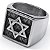 Anel estrela de Davi vintage judaísmo de aço inoxidável banhado a Ouro 18k - Imagem 2