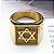 Anel estrela de Davi vintage judaísmo de aço inoxidável banhado a Ouro 18k - Imagem 3
