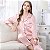 Conjunto de pijama feminino Homewear alto estilo luxo em seda de gelo monocromático - Imagem 1