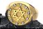 Anel Judaico israelita cor de ouro unissex exagrama Jerusalém estrela de David hebraico Israel joias religiosas - Imagem 2