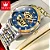 Relógio Masculino Olevs 9901 Automático Luxo Dourado Skeleton - 7 Cores - Imagem 5