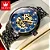 Relógio Masculino Olevs 9901 Automático Luxo Dourado Skeleton - 7 Cores - Imagem 4