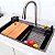 Cuba Gourmet Retangular com Acessórios e Torneira em Aço Inox Grafite 75x46x22cm - Imagem 6