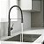 Torneira de Cozinha Gourmet Flexível Misturador Monocomando Premium Dubai Grafite - Imagem 5