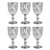 Conjunto 6 Taças de Vidro Cinza Metalizado Libélula - Imagem 1