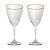 Conjunto 2 taças de vidro para vinho com borda dourada - Imagem 1