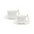 Conjunto Duas Xícaras de chá de Cerâmica Colibri com Pires branco 170ml - Imagem 1