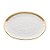 Prato raso de porcelana Branco e Dourado Dubai 25cm - Imagem 1