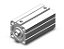 CD55B50-80 CILINDRO COMPACTO PNEUMATICO DUPLA ACAO ISO 21287 DIAMETRO 50 CURSO 80 MM - SERIE C55 SMC                    NCM :  84123110 - Imagem 1