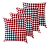 Capa De Almofada Com Zíper - Xadrez Vermelho - Imagem 3