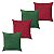 Kit 4 Capas De Almofada Natal Linho Rustico - Verde + Vermelho - Imagem 1