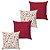 Kit 4 Capas De Almofada Natal Linho Rustico - Vermelho + Renas - Imagem 1
