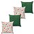 Kit 4 Capas De Almofada Natal Linho Rustico - Verde + Renas - Imagem 1