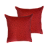 Capa De Almofada Com Zíper - Linho Rústico Vermelho - Imagem 2