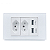 Tomada Dupla com Porta de Carregamento USB 4x2 - Imagem 1