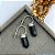 Brinco Argola | Obsidiana Negra | Prata 950 e Pedra Natural - Imagem 1