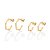 Kit brinco 2 pares meia argola angular Rommanel - Imagem 1