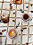 Tecido Tricoline Estampa de Xícaras de Café e Cupcakes 100% Algodão - Imagem 3