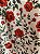 Tricoline Estampa de Rosas Vermelho Carmin sobre Fundo Rosado Claro 100% Algodão - Imagem 7
