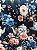 Tecido Tricoline Estampa Digital de Porcelana e Flores sobre Fundo Azul Marinho 100% Algodão - Imagem 5