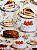 Tecido Tricoline Estampa Digital de Tortas e Bolos sobre Toalha Vintage 100% Algodão - Imagem 1