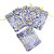 Saquinho de Organza 9x12 cm Azul - Com Estampa Floral Dourada - 50 unidades - Imagem 1