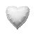 Balão de Coração Metalizado 40cm cor Branco - Imagem 1