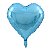 Balão de Coração Metalizado 40cm cor Azul Claro - Imagem 1