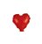 Mini Balão de Coração Metalizado 10cm cor Vermelho - Imagem 1