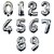 Balão de Número Metalizado Prata 40cm - Escolha os Números - Imagem 1