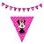 10 Bandeirolas Triangular Minnie Rosa - Imagem 1