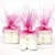 10 Caixinhas 5x5 com Lacinho e Tule Rosa + Marshmallow Fini Torção 250g Branco - Imagem 1