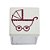 Caixinha Acrílica 5x5 Chá de Bebê Carrinho Branco e Rosa - 8 Unidades - Imagem 2