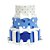 Bolo Fake Decorativo Laços Azul e Branco - Imagem 1