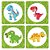 20 Adesivos Dinossauros Baby Quadrado 4,7cm - Imagem 3