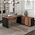 Mesa Diretiva Pé Painel Armario Lateral Gavetas Porta Home Office Móveis - Pronta Entrega - Imagem 5