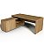 Mesa em L Escritório Diretoria Home Office Armário 1,60 M 36 Mm - Imagem 1