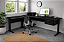 Mesa Escritório L 1,40 X 1,40 M 15 Mm Home Office Escrivaninha 2 Gavetas - Imagem 2