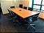 Mesa Reunião Retangular 2,40 x 1,20 m 40 mm Cx Tom Cor Nogal  Pés Preto - Imagem 1
